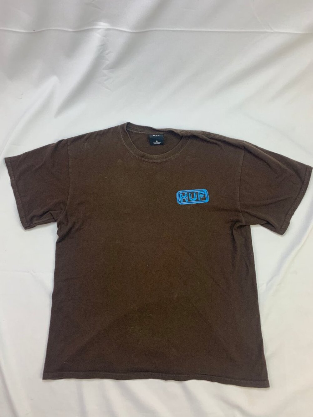 Brown HUF t shirt with blue Graffic Mens Medium